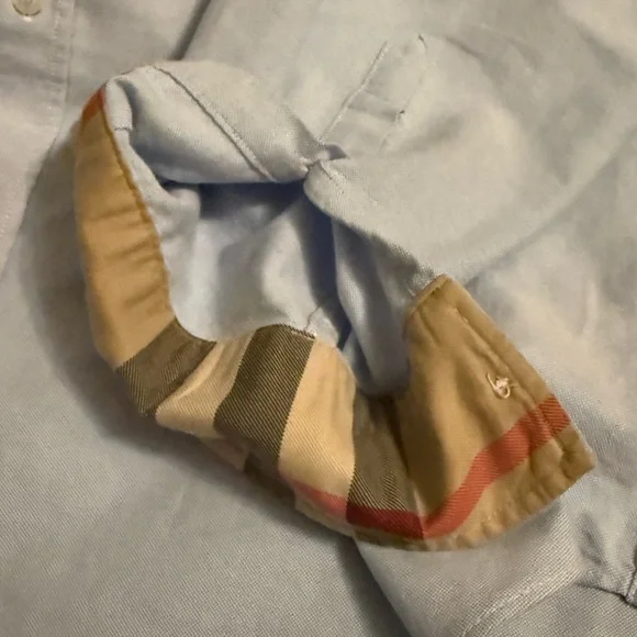 Burberry Light Blue Casual Button Down Shirt excellent condition size L